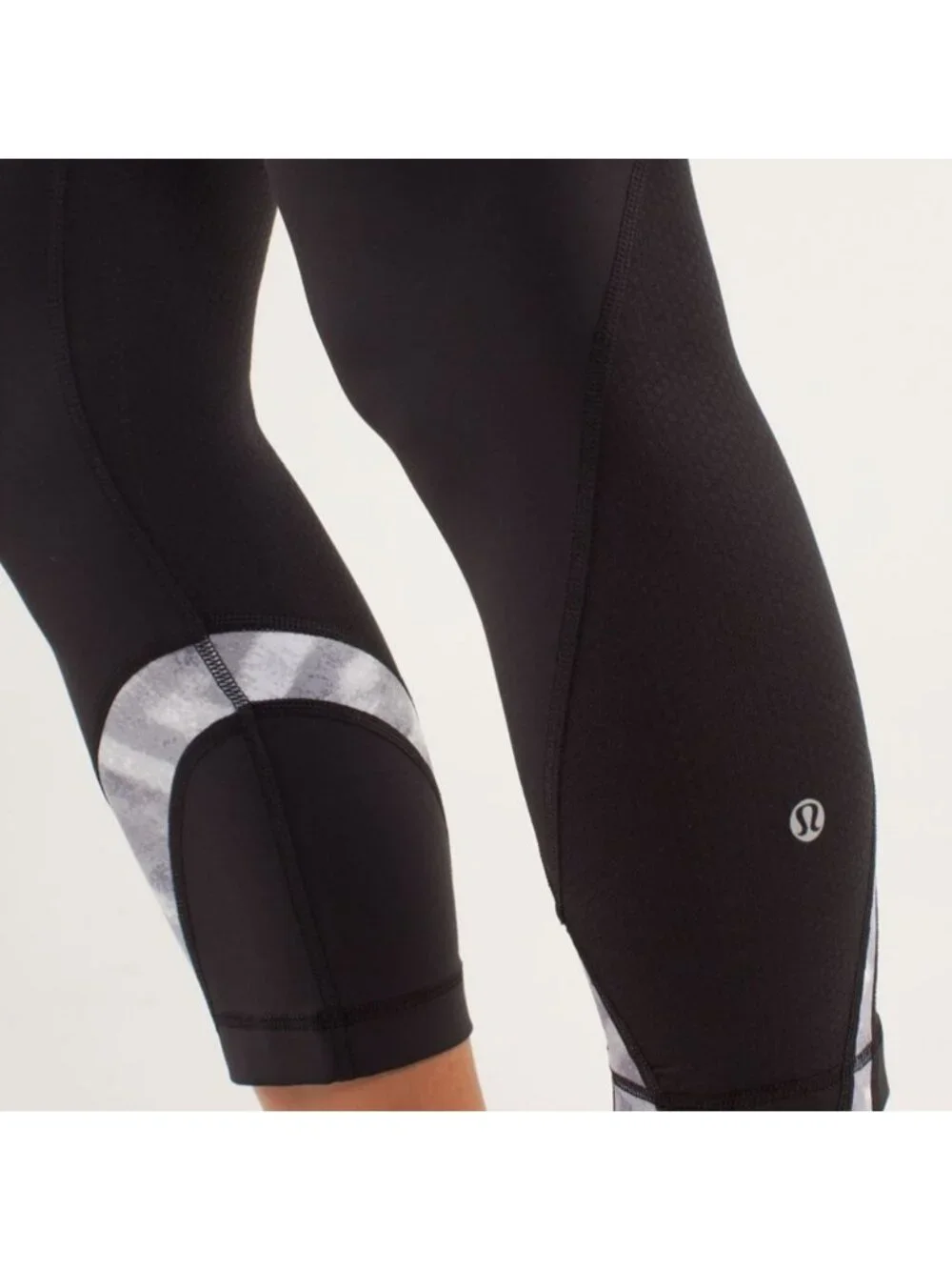 Lululemon Run: Inspire Crop II Black / Blazer Fossil / White